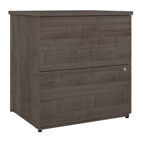 Bestar Universel 28W Standard 2 Drawer Lateral File Cabinet in medium gray maple 165600-000141